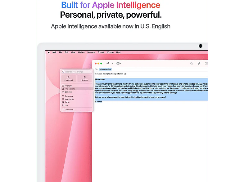 APPLE iMac 24" M4 256 GB Rose 2024 AZERTY (MWUG3F) – Image 6
