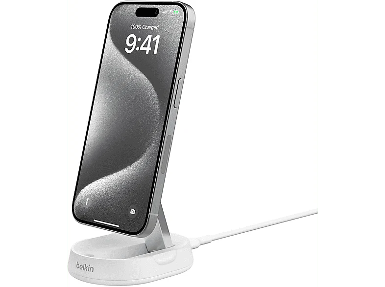 BELKIN Chargeur sans fil Boostcharge Pro Magnetic Convertible Qi2 15W Blanc (WIA008vfWH) – Image 3