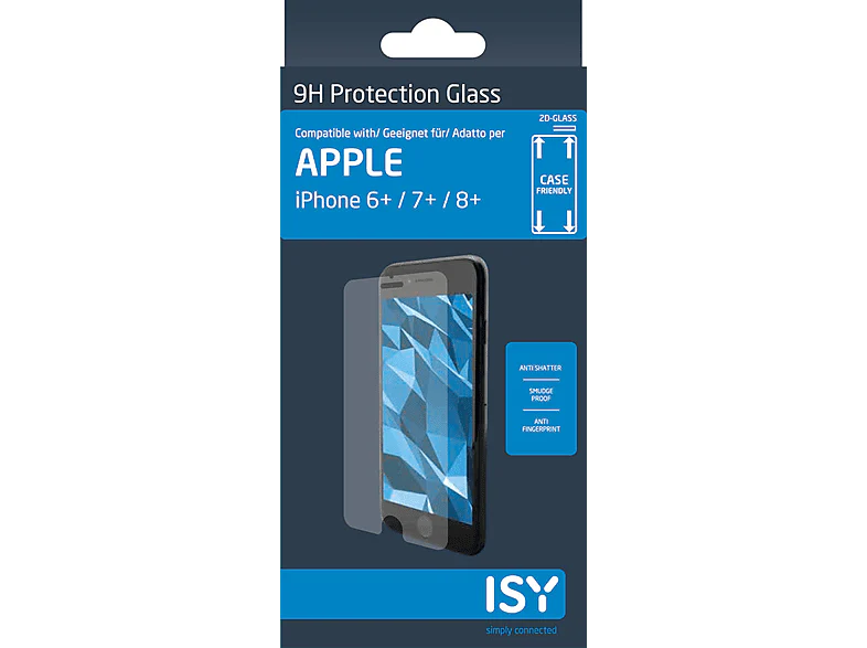 ISY Protection d'écran en verre iPhone 6+ / 7+ / 8+ Transparent (IPG 5005-2D RETAIL) – Image 3
