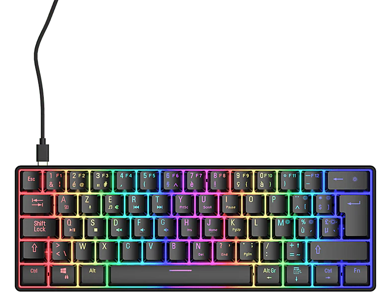 QWARE Clavier de gaming San Jose Mechanical AZERTY Noir (QW GMK-6700BE) – Image 8