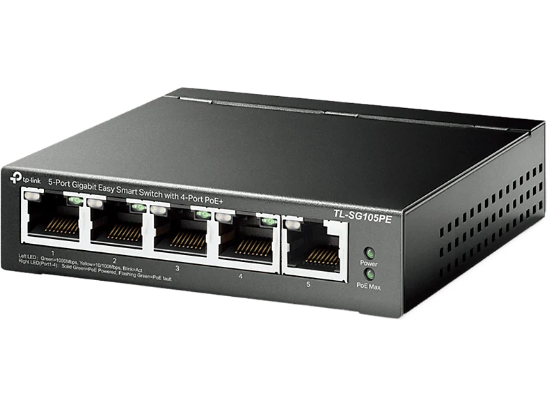 TP-LINK Smartswitch TL-SG105PE 5-port Gigabit Easy avec 4 ports PoE+ Noir (TL-SG105PE PoE+ Switch) Switch – Image 9